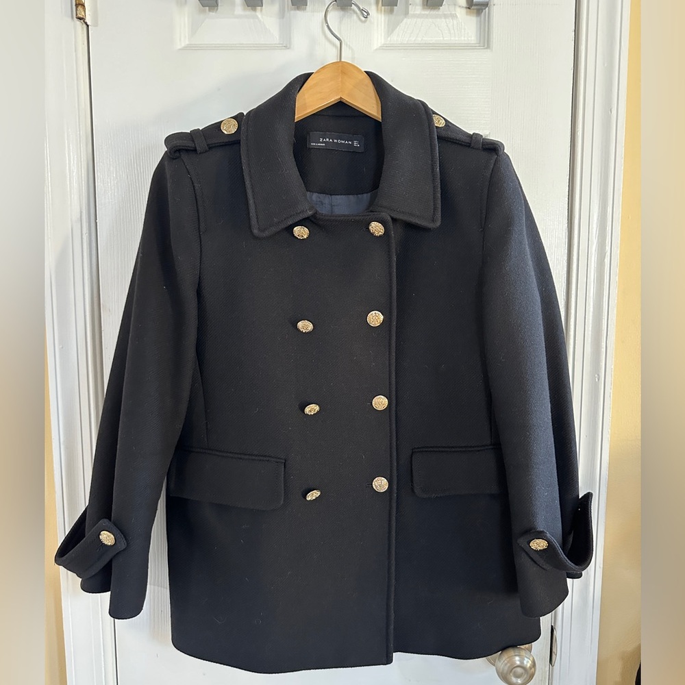 ZARA Structured Wool Coat Size L
